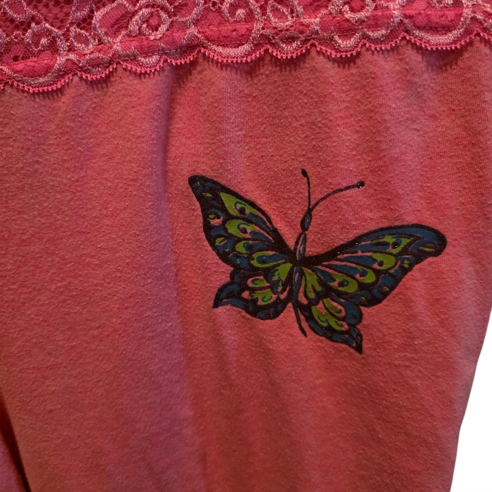 Pink Lounge Pants W Butterfly Detail - Picture 5 of 6
